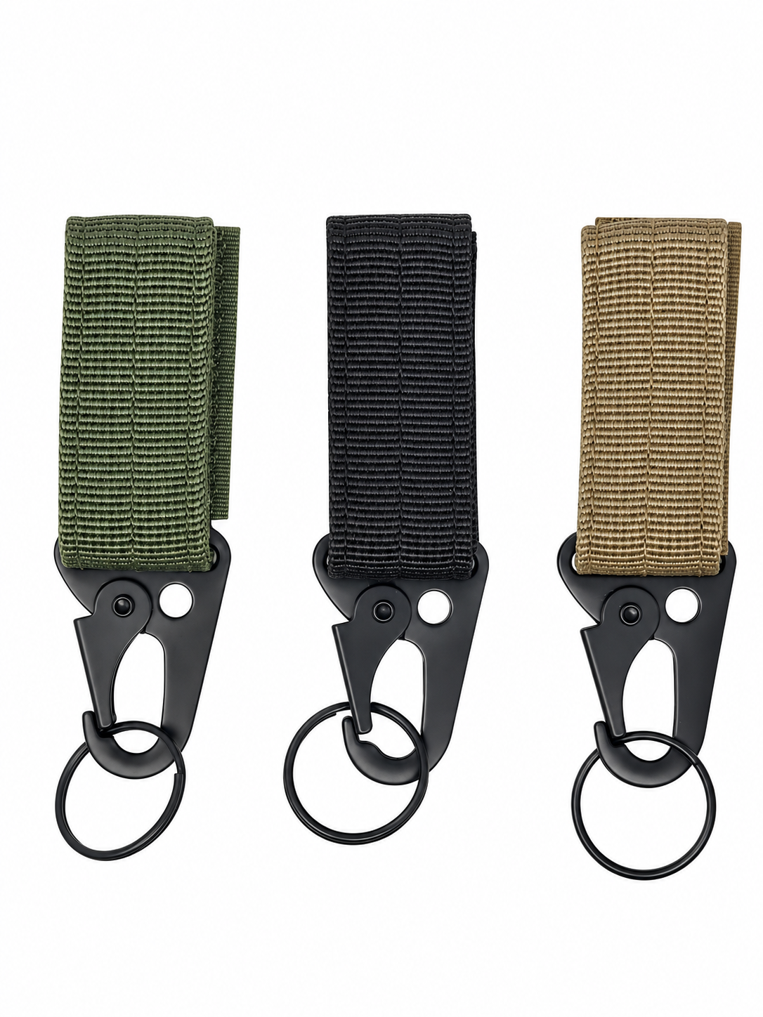 Tactic Ops MOLLE Gear Clip with Key Ring – Tactical Belt & Backpack Attachment (1 Clip)