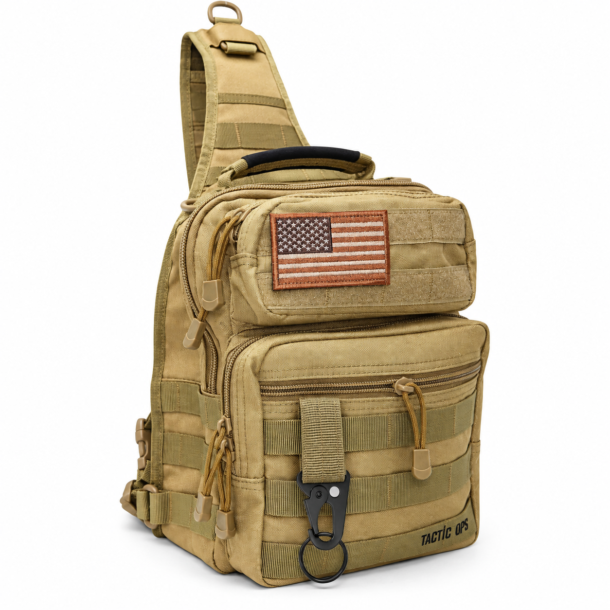Tactic Ops MOLLE Gear Clip with Key Ring – Tactical Belt & Backpack Attachment (1 Clip)