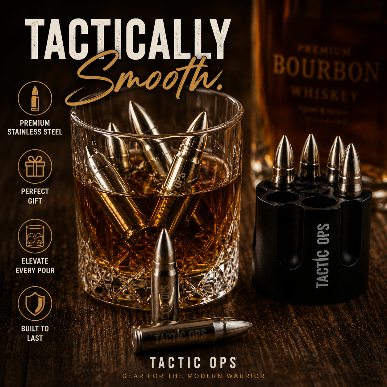 Bullet Shaped Bourbon Whiskey Stones