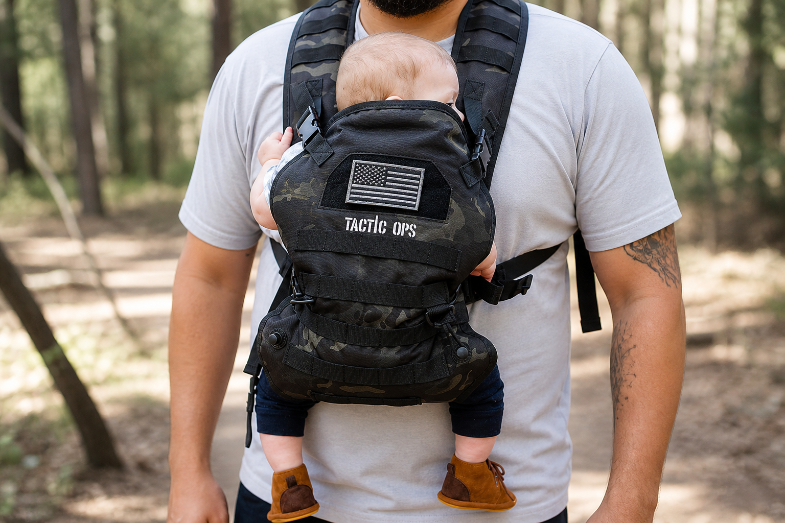 Tactic Ops Military Baby Toddler Carrier Sling - Black Camo