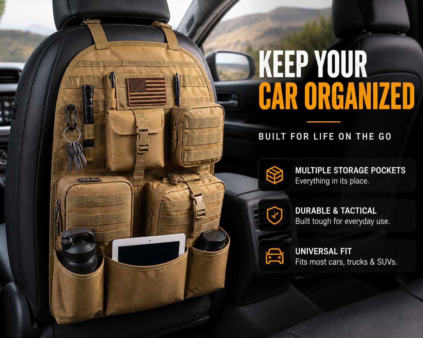 Seat Back Tactical Organizer (Tan)