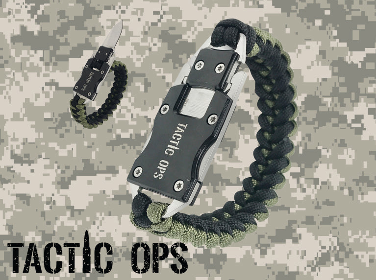 Combat Ready Paracord Survival Bracelet, Black - KnifeCenter - CBR361