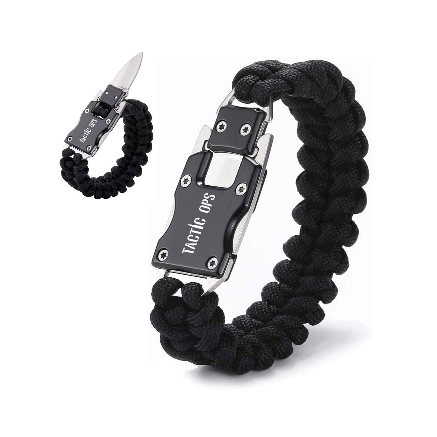 Tactical Paracord Stainless Steel Knife Bracelet (Army Green/Black) – Tactic  Ops